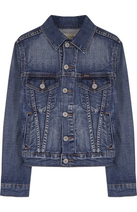 Детского джинсовая куртка с декоративными потертостями POLO RALPH LAUREN синего цвета по цене 5990 руб., арт. 323691101 | Фото 1 Детского джинсовая куртка с декоративными потертостями POLO RALPH LAUREN синего цвета, арт. 323691101 | Фото 1