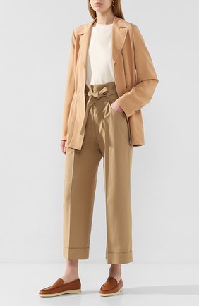 Женские кожаные лоферы summer walk LORO PIANA коричневого цвета по цене 55650 руб., арт. FAI0323 | Фото 2 Женские кожаные лоферы summer walk LORO PIANA коричневого цвета, арт. FAI0323 | Фото 2