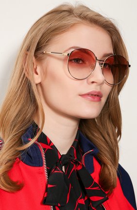 Женские солнцезащитные очки GUCCI красного цвета по цене 26750 руб., арт. GG0206SK 004 | Фото 2 Женские солнцезащитные очки GUCCI красного цвета, арт. GG0206SK 004 | Фото 2