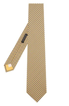 Мужской шелковый галстук с узором CORNELIANI желтого цвета, арт. 81U390-8120389/00 | Фото 2 (Статус проверки: Проверено; Материал: Текстиль, Шелк; Принт: С принтом)