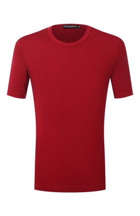 Мужская хлопковая футболка с круглым вырезом DOLCE & GABBANA красного цвета, арт. G8GX8T/FU7EQ | Фото 1 (Материал внешний: Хлопок; Длина (для топов): Стандартные; Рукава: Короткие; Принт: Без принта; Стили: Кэжуэл; Региональные ограничения белый список (Axapta Mercury): RU)