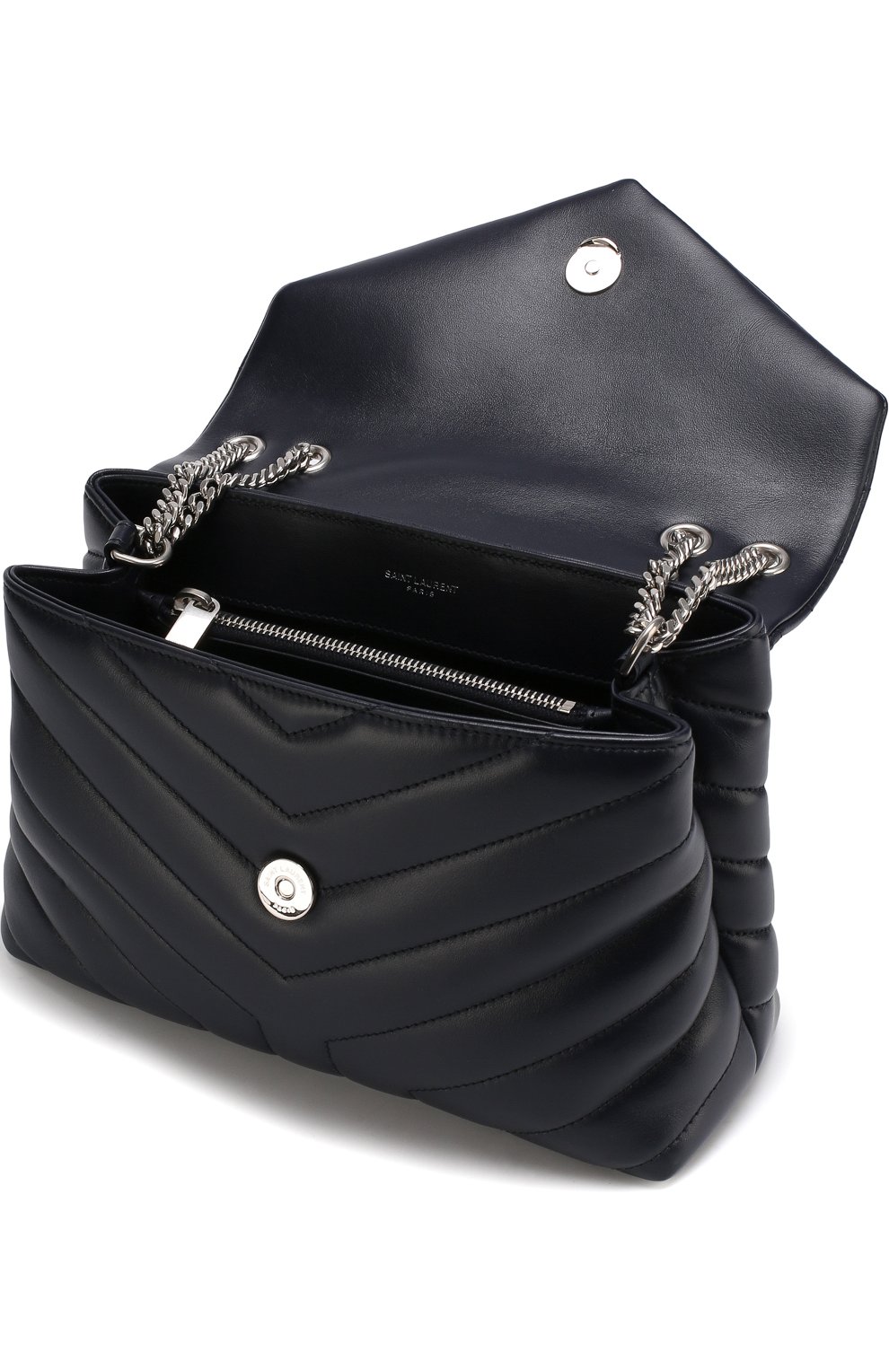 Женская сумка monogram loulou small SAINT LAURENT синего цвета по цене 124000 руб., арт. 494699/DV726 | Фото 4 Женская сумка monogram loulou small SAINT LAURENT синего цвета, арт. 494699/DV726 | Фото 4