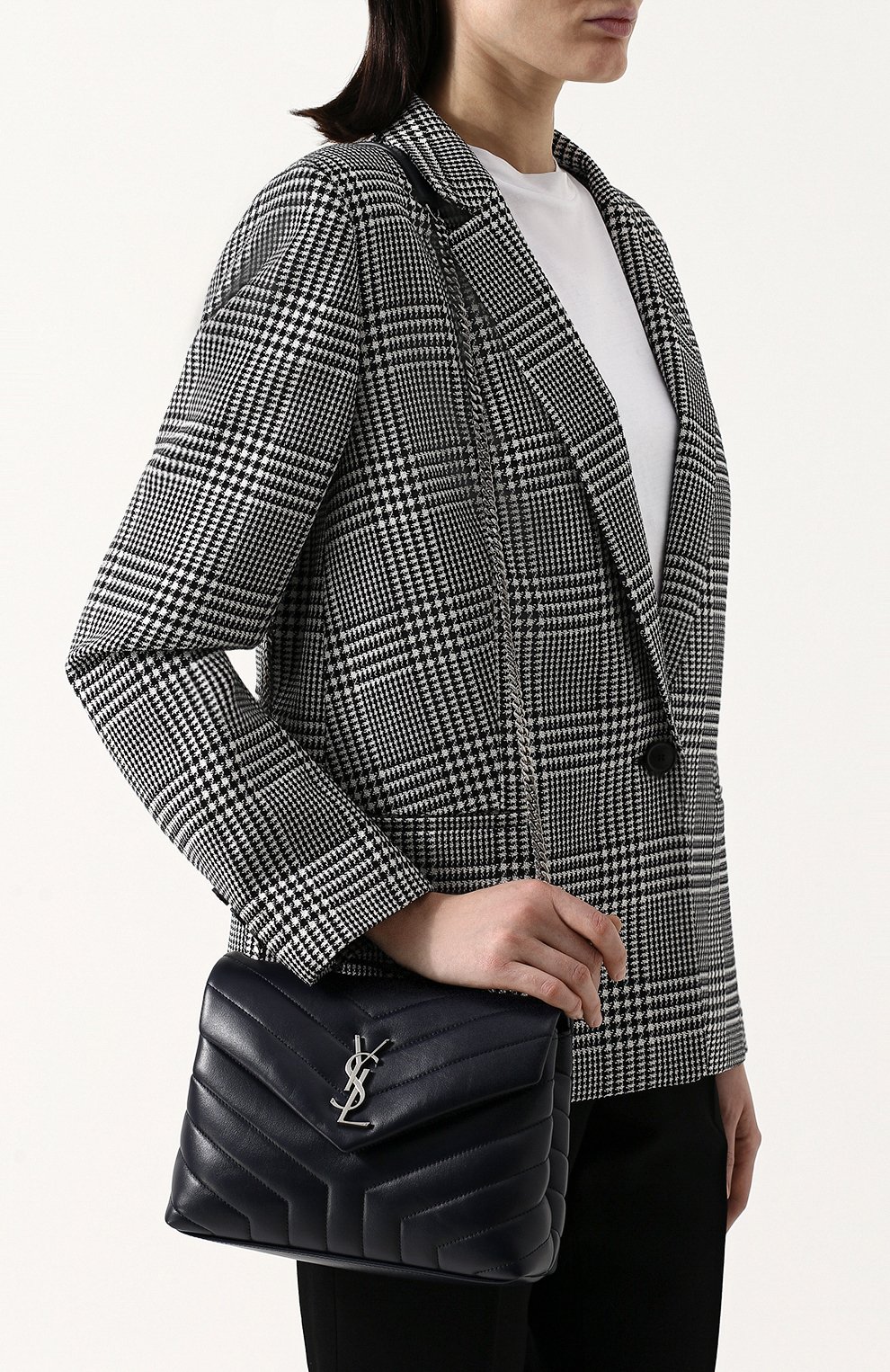 Женская сумка monogram loulou small SAINT LAURENT синего цвета по цене 124000 руб., арт. 494699/DV726 | Фото 5 Женская сумка monogram loulou small SAINT LAURENT синего цвета, арт. 494699/DV726 | Фото 5