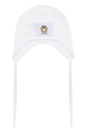 Детского хлопковая шапка с вышивкой IL TRENINO белого цвета, арт. 18 5315/E6 | Фото 1 (Материал: Хлопок, Текстиль; Статус проверки: Проверено, Проверена категория)