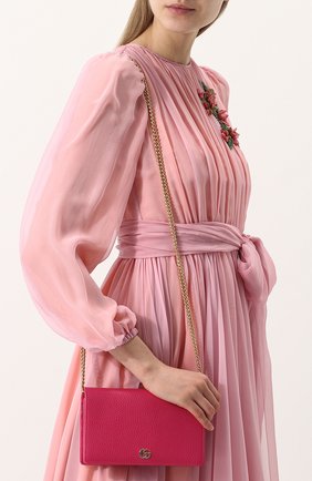 Женская сумка gg marmont mini GUCCI фуксия цвета по цене 58800 руб., арт. 497985/CA00G | Фото 5 Женская сумка gg marmont mini GUCCI фуксия цвета, арт. 497985/CA00G | Фото 5