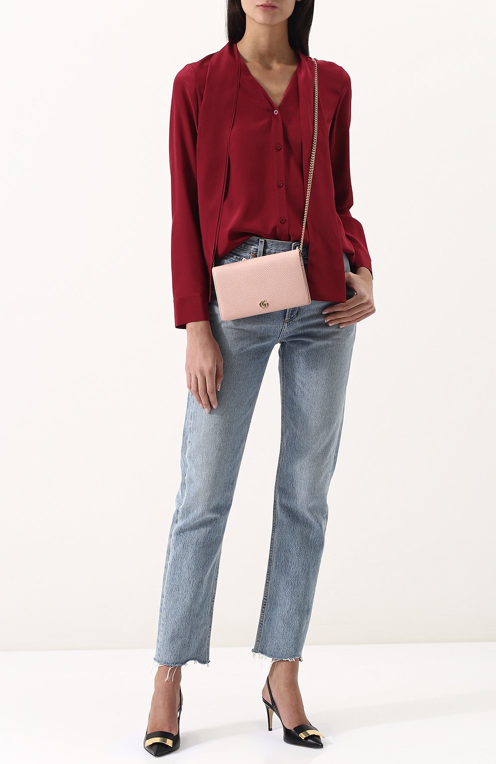 Женская сумка gg marmont mini GUCCI розового цвета по цене 59950 руб., арт. 497985/CA00G | Фото 2 Женская сумка gg marmont mini GUCCI розового цвета, арт. 497985/CA00G | Фото 2