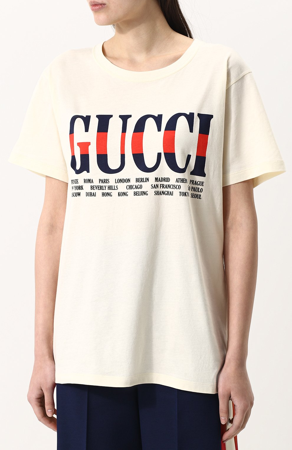 Gucci Fall Winter 20/21 disney x gucci oversized t-shirt in chalk color -  492347 XJB7W 9756