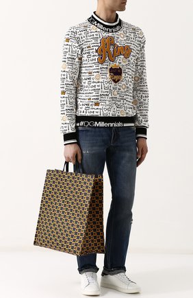 Мужская текстильная сумка-тоут GUCCI темно-синего цвета по цене 64950 руб., арт. 484690/9HNA0 | Фото 2 Мужская текстильная сумка-тоут GUCCI темно-синего цвета, арт. 484690/9HNA0 | Фото 2