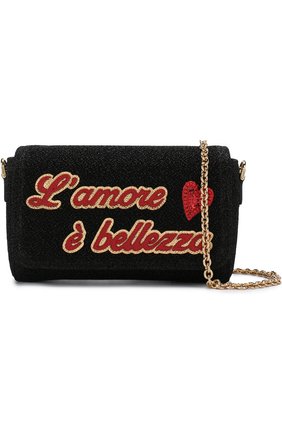 Детская сумка на цепочке DOLCE & GABBANA черного цвета по цене 31550 руб., арт. EB0156/AU160 | Фото 4 Детская сумка на цепочке DOLCE & GABBANA черного цвета, арт. EB0156/AU160 | Фото 4