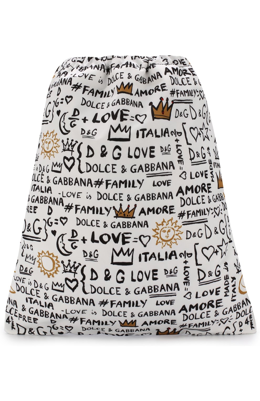 Детская текстильный рюкзак с принтом DOLCE & GABBANA белого цвета, арт. EM0050/AN626 | Фото 1