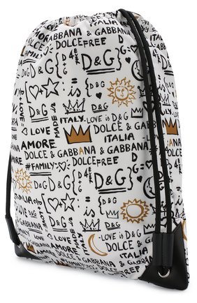 Детская текстильный рюкзак с принтом DOLCE & GABBANA белого цвета по цене 17200 руб., арт. EM0050/AN626 | Фото 2 Детская текстильный рюкзак с принтом DOLCE & GABBANA белого цвета, арт. EM0050/AN626 | Фото 2