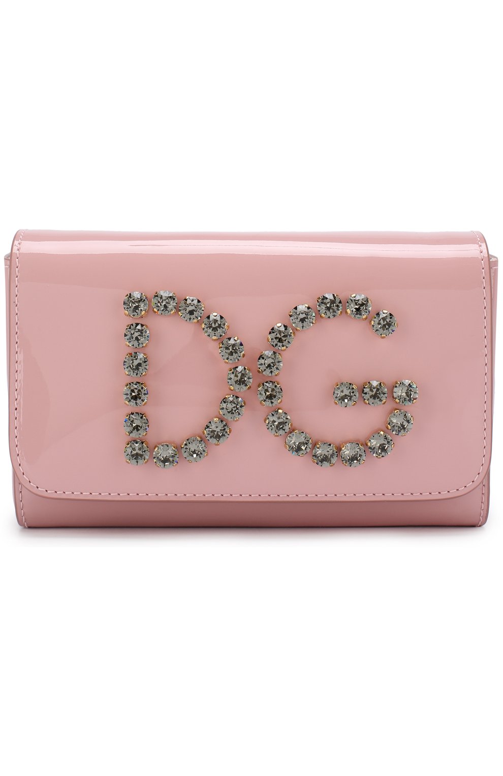 Детская лаковая сумка с кристаллами DOLCE & GABBANA розового цвета, арт. EB0156/AU167 | Фото 1
