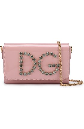 Детская лаковая сумка с кристаллами DOLCE & GABBANA розового цвета по цене 35400 руб., арт. EB0156/AU167 | Фото 4 Детская лаковая сумка с кристаллами DOLCE & GABBANA розового цвета, арт. EB0156/AU167 | Фото 4