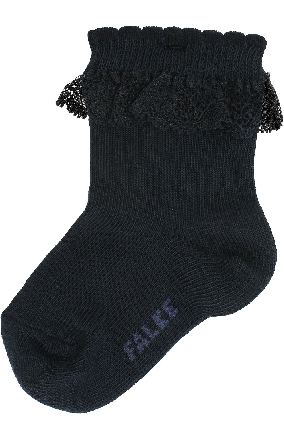 Детские носки с кружевной оборкой FALKE темно-синего цвета, арт. 12121 | Фото 1