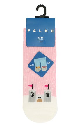 Детские носки с принтом FALKE светло-розового цвета, арт. 12124 | Фото 1 (Материал: Хлопок, Текстиль, Синтетический материал; Статус проверки: Проверена категория)