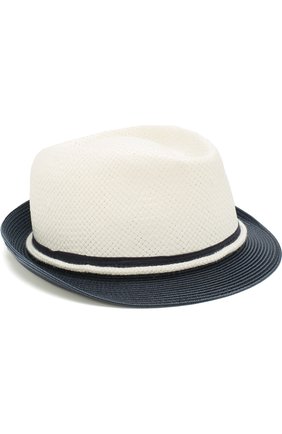 Детская шляпа с контрастными полями ARMANI JUNIOR белого цвета по цене 8875 руб., арт. 404560/8P522 | Фото 1 Детская шляпа с контрастными полями ARMANI JUNIOR белого цвета, арт. 404560/8P522 | Фото 1