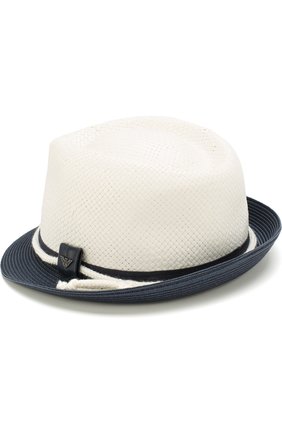 Детская шляпа с контрастными полями ARMANI JUNIOR белого цвета по цене 8875 руб., арт. 404560/8P522 | Фото 2 Детская шляпа с контрастными полями ARMANI JUNIOR белого цвета, арт. 404560/8P522 | Фото 2