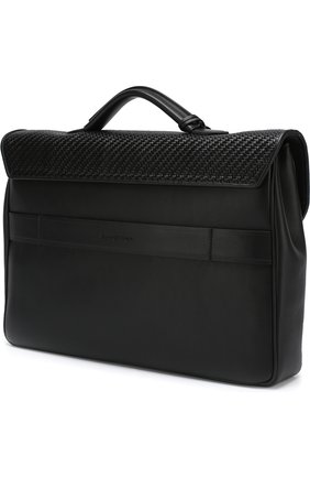 Мужской черный кожаный портфель с плечевым ремнем Ermenegildo Zegna, арт. C1333P-PTA купить в ЦУМ | Фото №3 Кожаный портфель с плечевым ремнем Ermenegildo Zegna черный | Фото №3