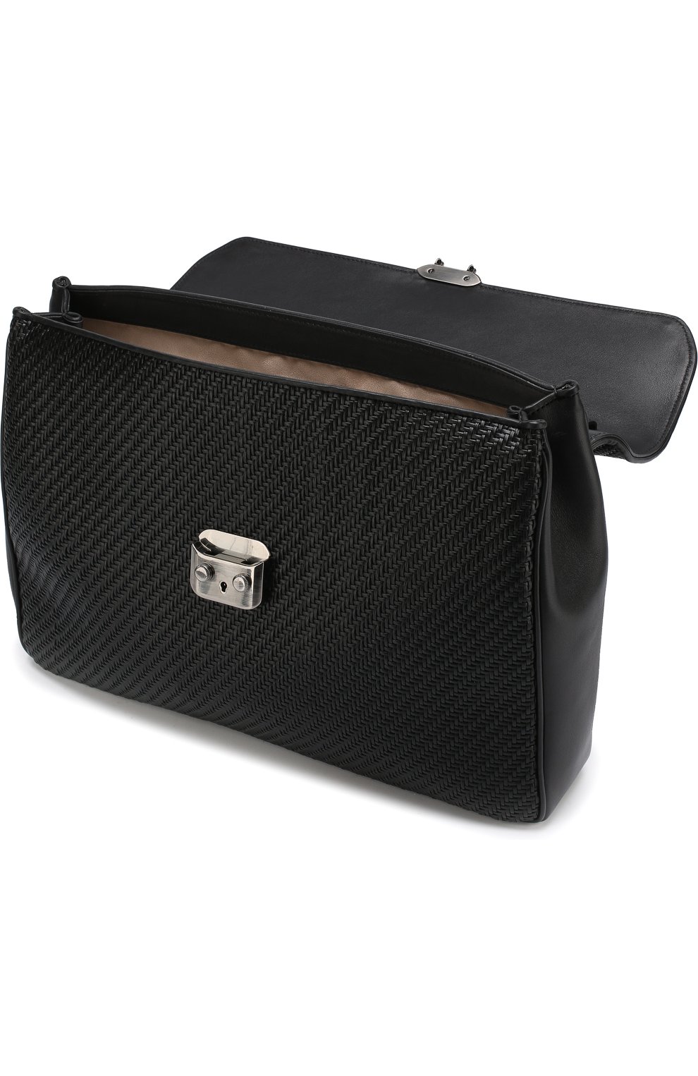 Мужской черный кожаный портфель с плечевым ремнем Ermenegildo Zegna, арт. C1333P-PTA купить в ЦУМ | Фото №4 Кожаный портфель с плечевым ремнем Ermenegildo Zegna черный | Фото №4