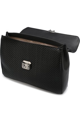 Мужской черный кожаный портфель с плечевым ремнем Ermenegildo Zegna, арт. C1333P-PTA купить в ЦУМ | Фото №4 Кожаный портфель с плечевым ремнем Ermenegildo Zegna черный | Фото №4