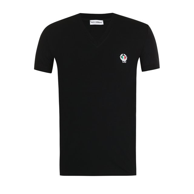 Хлопковая футболка с V-образным вырезом Dolce&Gabbana 3057130