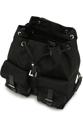 Женский рюкзак из текстиля PRADA черного цвета по цене 88000 руб., арт. 1BZ811-V44-F0002-OOO | Фото 4 Женский рюкзак из текстиля PRADA черного цвета, арт. 1BZ811-V44-F0002-OOO | Фото 4