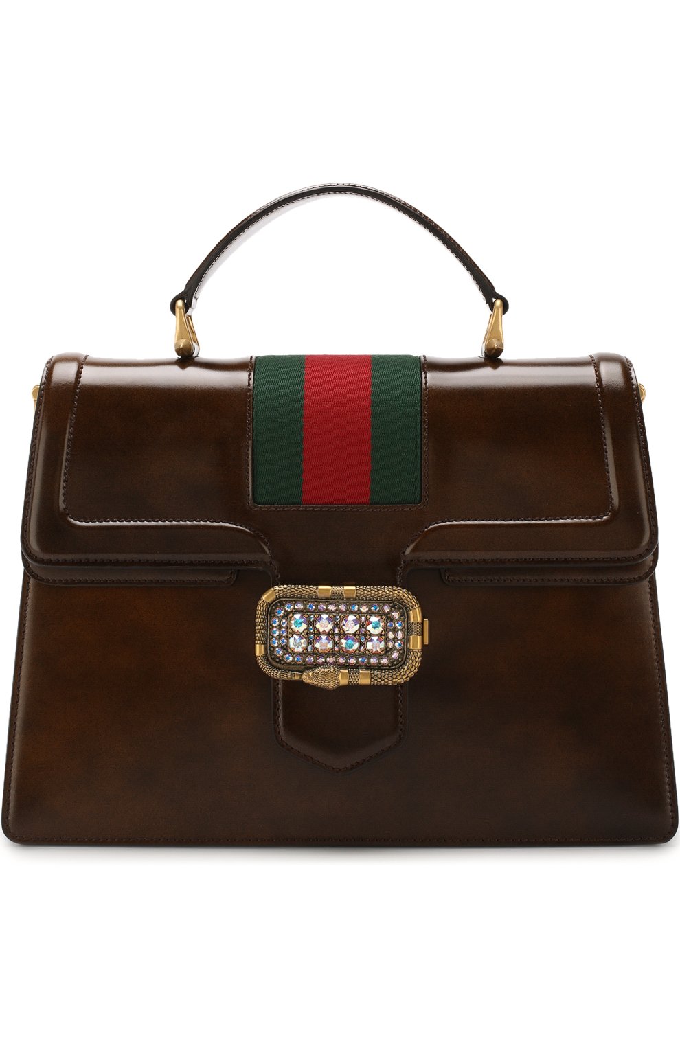 Женская сумка-тоут из кожи medium GUCCI коричневого цвета, арт. 513138/0LBCT | Фото 1