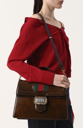 Женская сумка-тоут из кожи medium GUCCI коричневого цвета по цене 294500 руб., арт. 513138/0LBCT | Фото 5 Женская сумка-тоут из кожи medium GUCCI коричневого цвета, арт. 513138/0LBCT | Фото 5