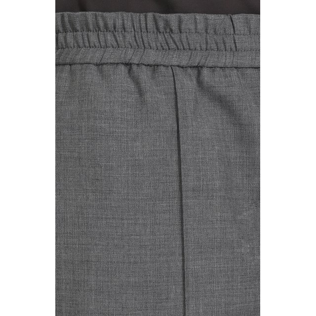 Шерстяные брюки прямого кроя с поясом на резинке Brioni 3075127