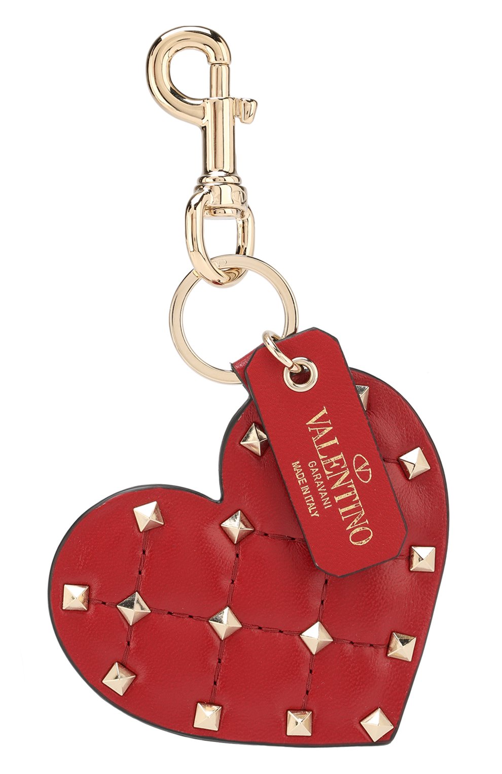 Женский кожаный брелок valentino garavani rockstud spike VALENTINO красного цвета, арт. PW0P0Q17/NAP | Фото 1