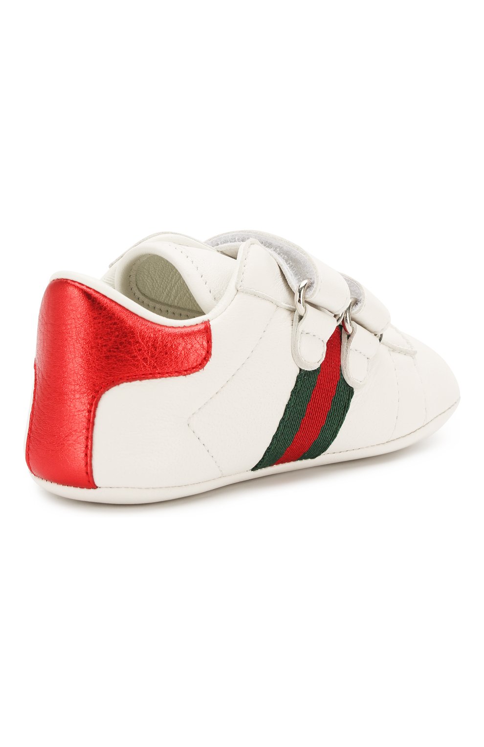 Детского кожаные пинетки GUCCI белого цвета по цене 12700 руб., арт. 500852/BKPT0 | Фото 3 Детского кожаные пинетки GUCCI белого цвета, арт. 500852/BKPT0 | Фото 3