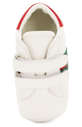 Детского кожаные пинетки GUCCI белого цвета по цене 12700 руб., арт. 500852/BKPT0 | Фото 4 Детского кожаные пинетки GUCCI белого цвета, арт. 500852/BKPT0 | Фото 4
