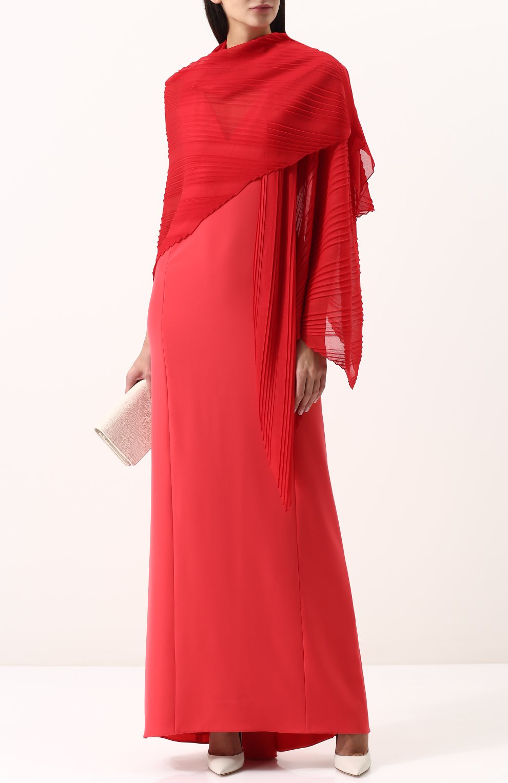 Женская красная драпированная накидка Emporio Armani, арт. 635511/8P324 купить в ЦУМ | Фото №2 Драпированная накидка Emporio Armani красная | Фото №2