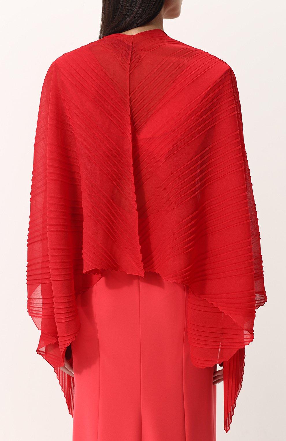 Женская красная драпированная накидка Emporio Armani, арт. 635511/8P324 купить в ЦУМ | Фото №4 Драпированная накидка Emporio Armani красная | Фото №4