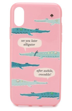 Мужской чехол для iphone х с принтом KATE SPADE NEW YORK розового цвета по цене 4315 руб., арт. 8ARU2419 | Фото 1 Мужской чехол для iphone х с принтом KATE SPADE NEW YORK розового цвета, арт. 8ARU2419 | Фото 1