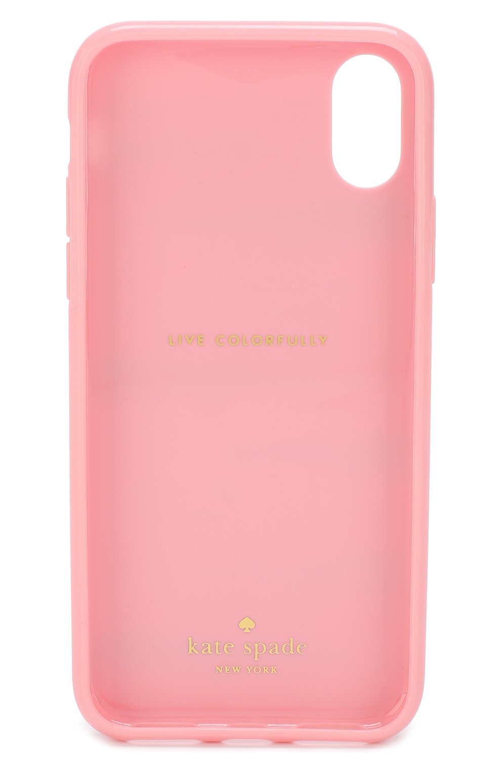 Мужской чехол для iphone х с принтом KATE SPADE NEW YORK розового цвета по цене 4315 руб., арт. 8ARU2419 | Фото 2 Мужской чехол для iphone х с принтом KATE SPADE NEW YORK розового цвета, арт. 8ARU2419 | Фото 2