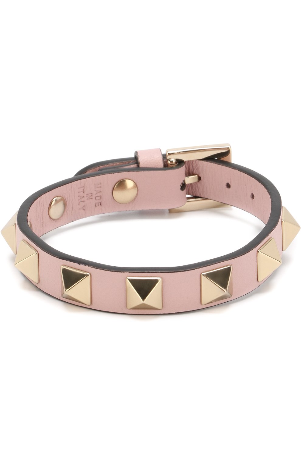 Женский кожаный браслет valentino garavani rockstud VALENTINO светло-розового цвета, арт. PW0J0255/VIT | Фото 1