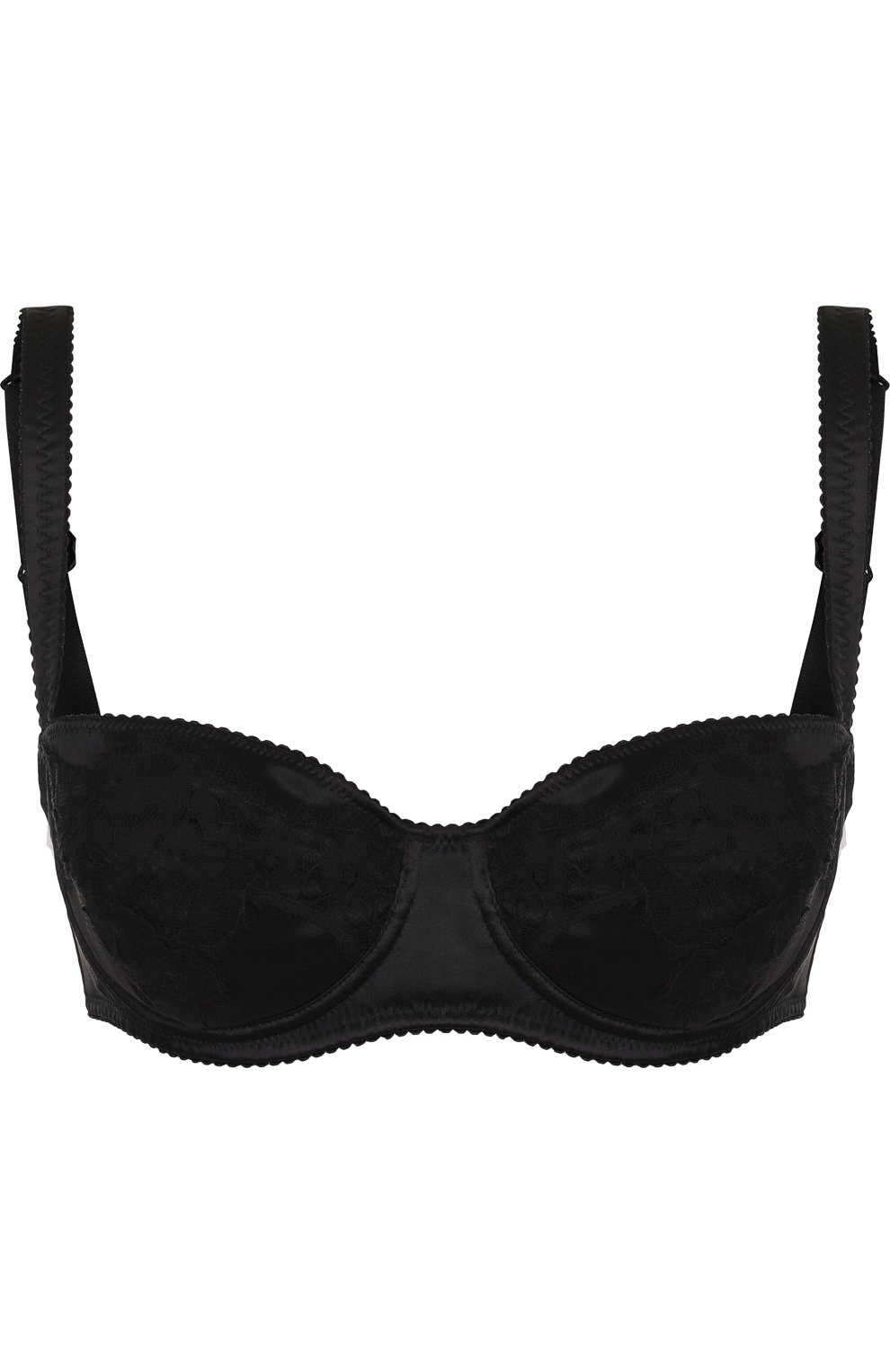 Женский однотонный шелковый бюстгальтер DOLCE & GABBANA черного цвета, арт. 01A14T/FUADG | Фото 1