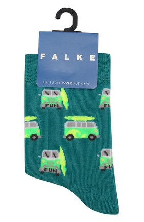 Детские носки с принтом FALKE зеленого цвета, арт. 12149 | Фото 1 (Материал: Текстиль, Хлопок, Синтетический материал; Статус проверки: Проверено, Проверена категория; Кросс-КТ: Носки)