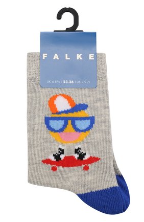 Детские носки с принтом FALKE серого цвета по цене 899 руб., арт. 12138 | Фото 1 Детские носки с принтом FALKE серого цвета, арт. 12138 | Фото 1