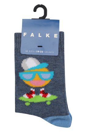Детские носки с принтом FALKE голубого цвета по цене 943 руб., арт. 12138 | Фото 1 Детские носки с принтом FALKE голубого цвета, арт. 12138 | Фото 1