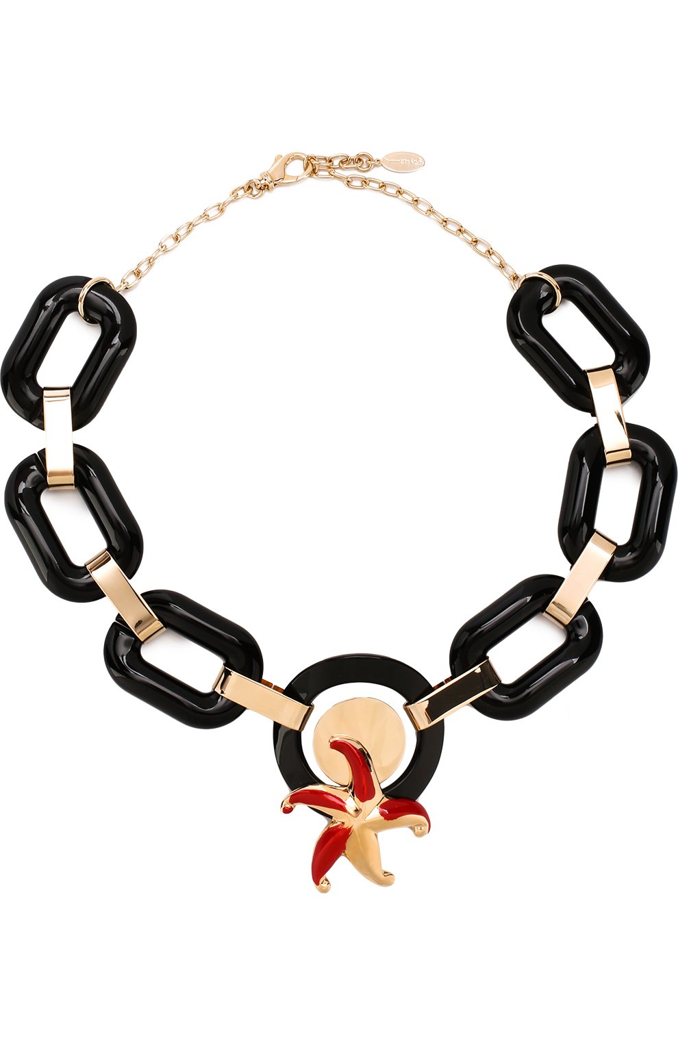 Женское колье с геометрическими деталями GIORGIO ARMANI красного цвета, арт. 61U000/8P900 | Фото 1