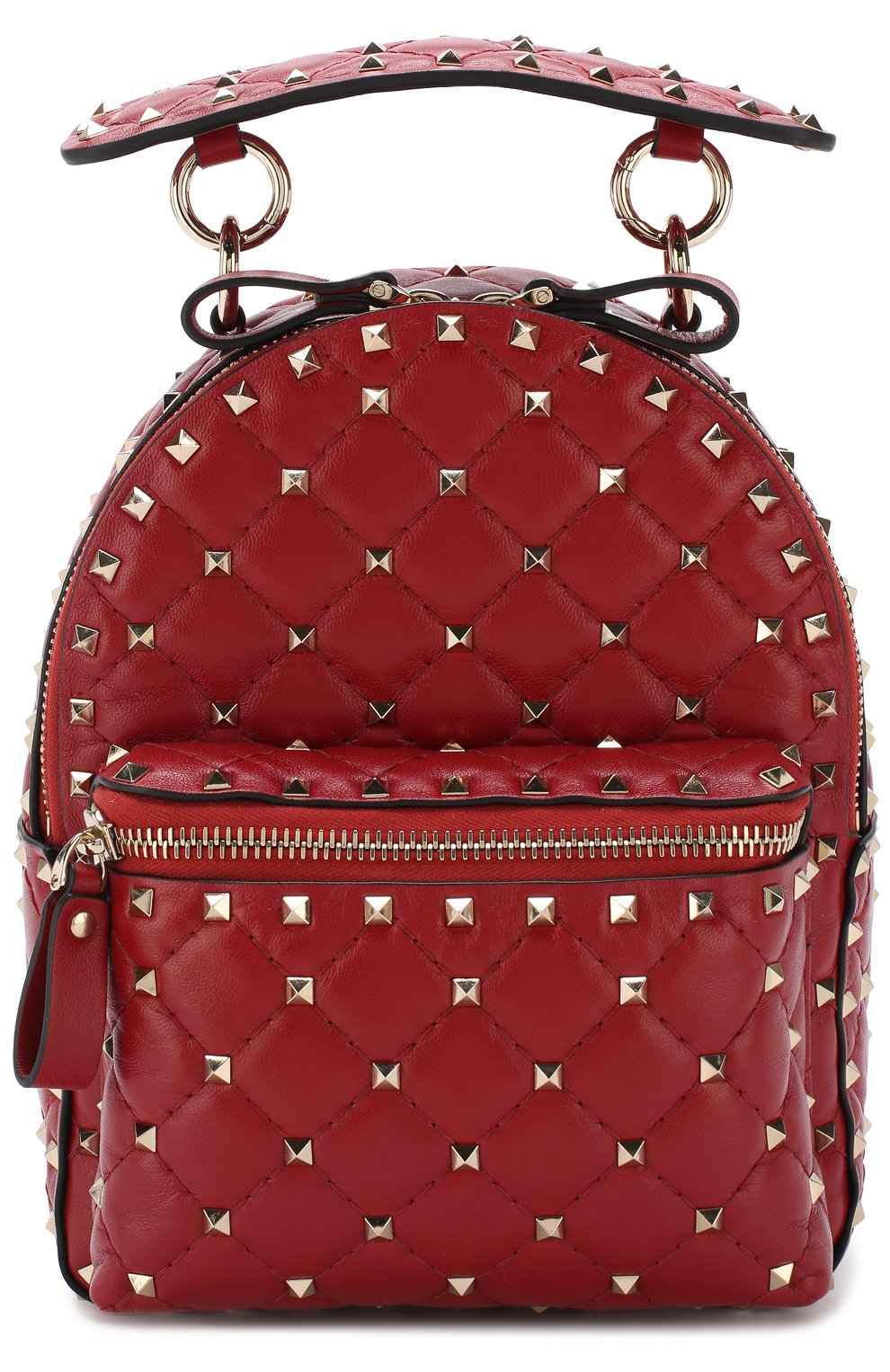 Женский рюкзак valentino garavani rockstud spike mini VALENTINO красного цвета, арт. PW0B0B63/NAP | Фото 1