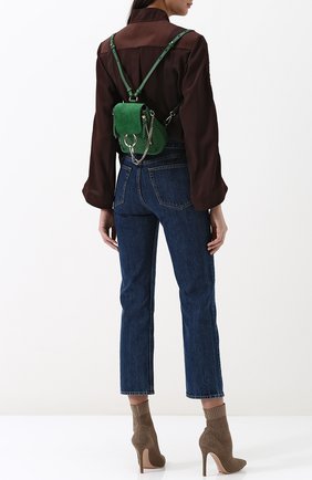 Женский зеленый рюкзак faye mini Chloé, арт. CHC17SS232HEU купить в ЦУМ | Фото №2 Рюкзак Faye mini Chloé зеленый | Фото №2
