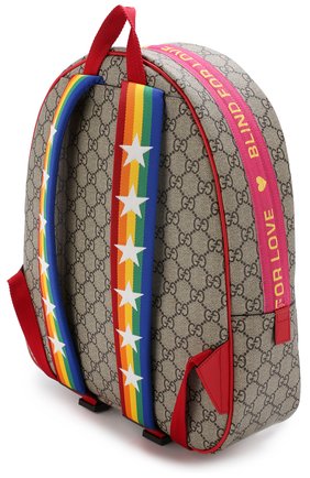 Детская рюкзак с контрастным принтом GUCCI разноцветного цвета по цене 73500 руб., арт. 501976/9KWBN | Фото 3 Детская рюкзак с контрастным принтом GUCCI разноцветного цвета, арт. 501976/9KWBN | Фото 3