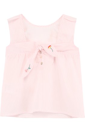 Детский хлопковая блуза с вышивкой TARTINE ET CHOCOLAT розового цвета, арт. TL12011/1M-18M | Фото 2 (Рукава: Короткие; Материал внешний: Хлопок; Статус проверки: Проверено, Проверена категория)