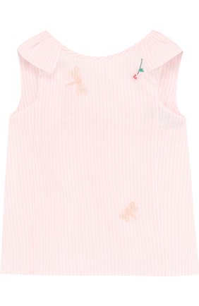 Детский хлопковая блуза с вышивкой TARTINE ET CHOCOLAT розового цвета, арт. TL12011/2A-3A | Фото 1 (Материал внешний: Хлопок; Рукава: Короткие; Статус проверки: Проверено, Проверена категория)