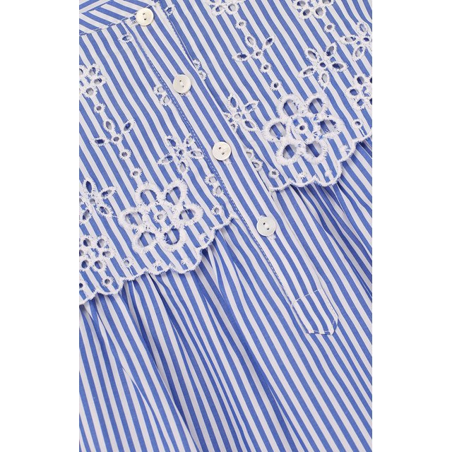 Хлопковая блуза свободного кроя с кружевной отделкой и круглым вырезом Ermanno Scervino 42 I CM11/4-8 Фото 3