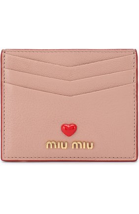 Женский кожаный футляр для кредитных карт MIU MIU розового цвета, арт. 5MC002-2BC3-F0615 | Фото 1 (Статус проверки: Проверена категория; Материал: Натуральная кожа)