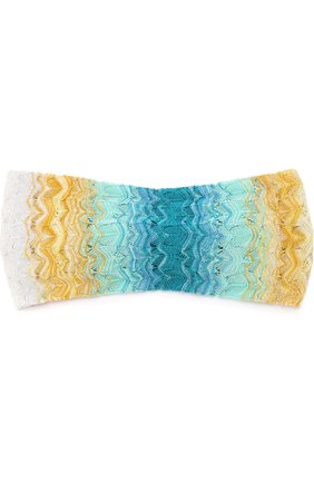 Вязаная повязка из вискозы Missoni, голубого цвета, арт. E18.MM.221406 в ЦУМ | Фото №1 Вязаная повязка из вискозы Missoni голубого цвета | Фото №1